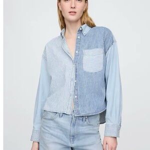 GAP Blue Striped Button-Down Shirt